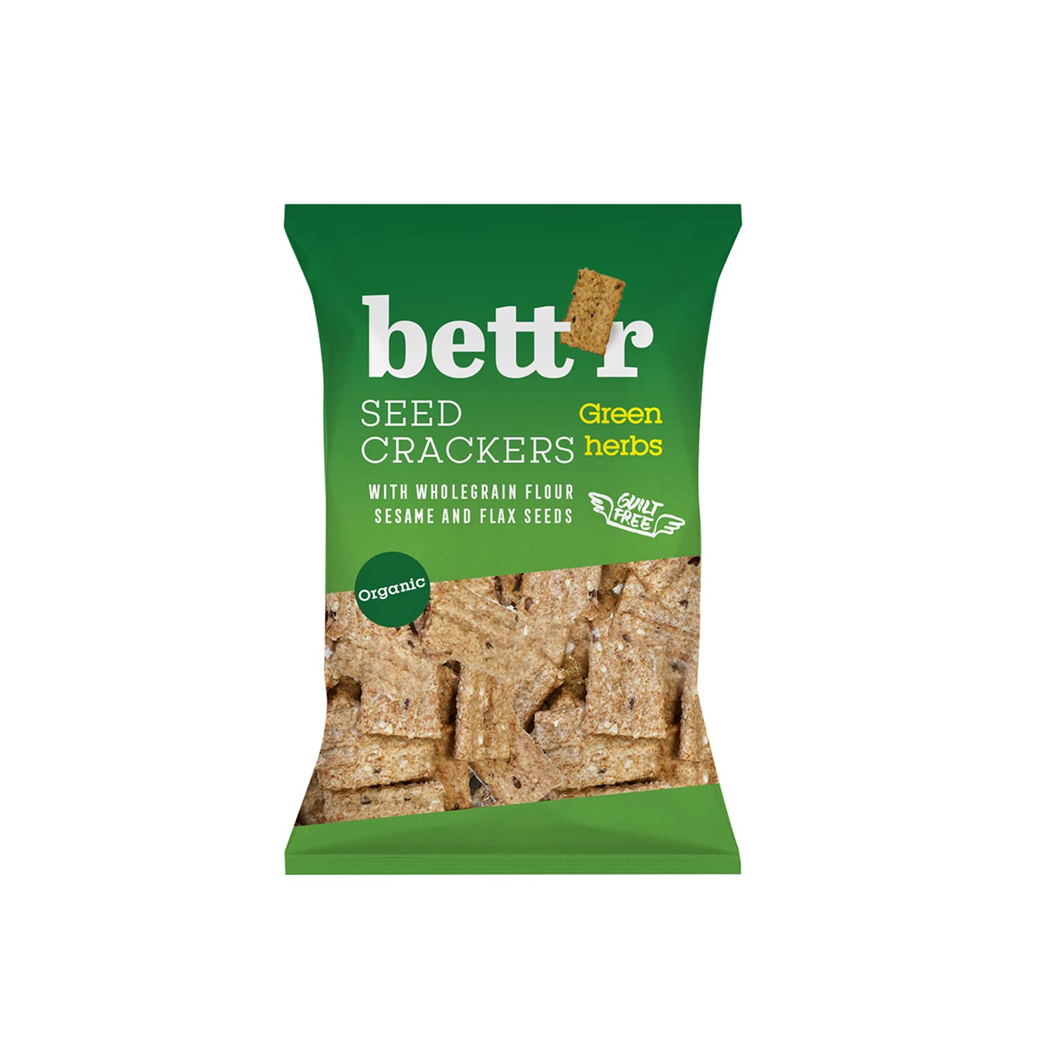 Bett’r Seed Crackers Grüne Kräuter. Bio, Vegan, Organisch Nuss und Samen Snacks-10 x 150 g