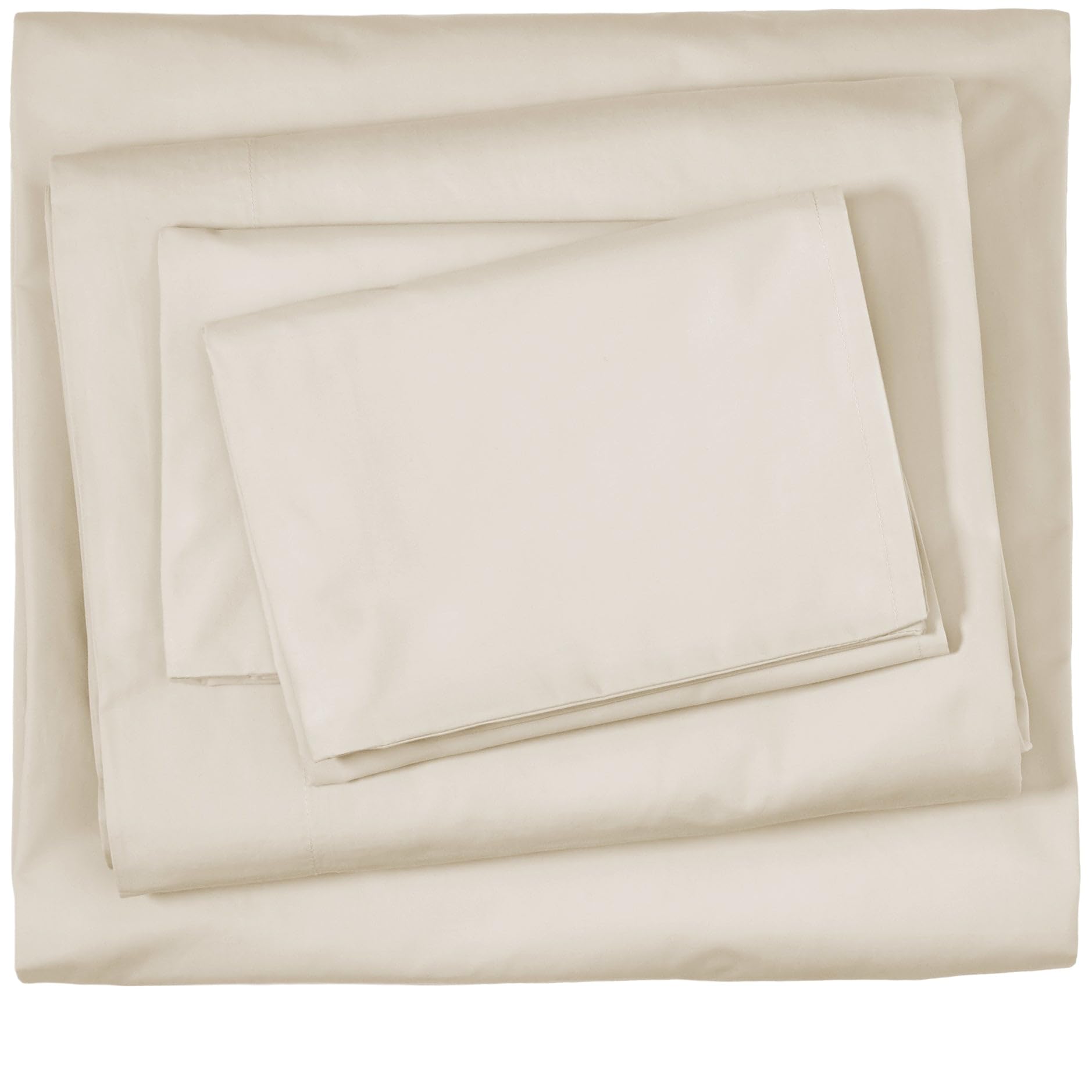 Bare Home 100% Organic Cotton Queen Sheet Set - Casual & Relaxed Twill Weave - Comfortable & Breathable - Bedding Sheets & Pillowcases (Queen, French Beige)