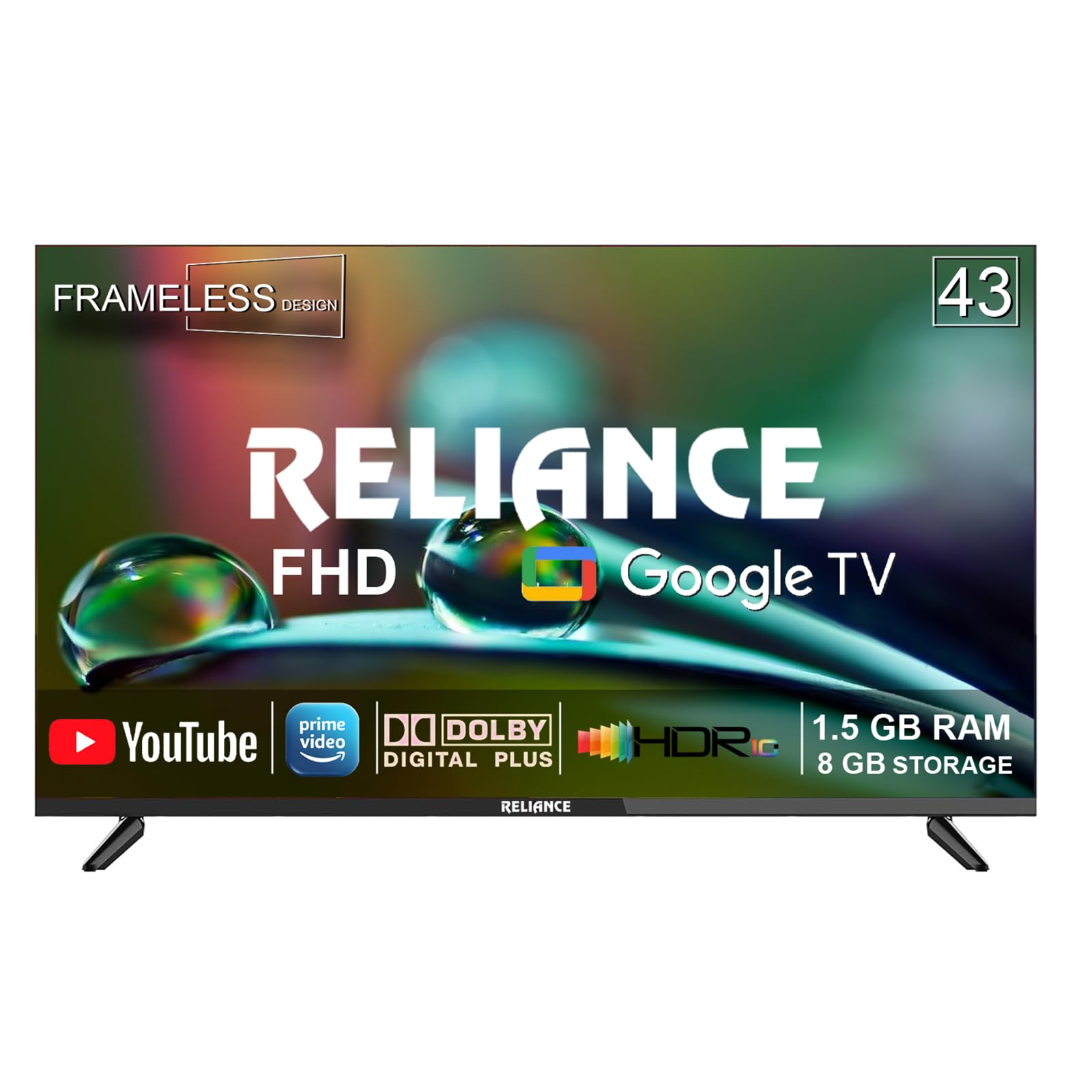 Reliance 108cm (43") FHD LED Smart Google TV with OTT apps Like Netflix, Jio Cinema, Disney+, Frameless Design, Voice Remote, 24W Speakers, 1.5GB RAM, 8GB Storage, and 5000+ apps.-image-13