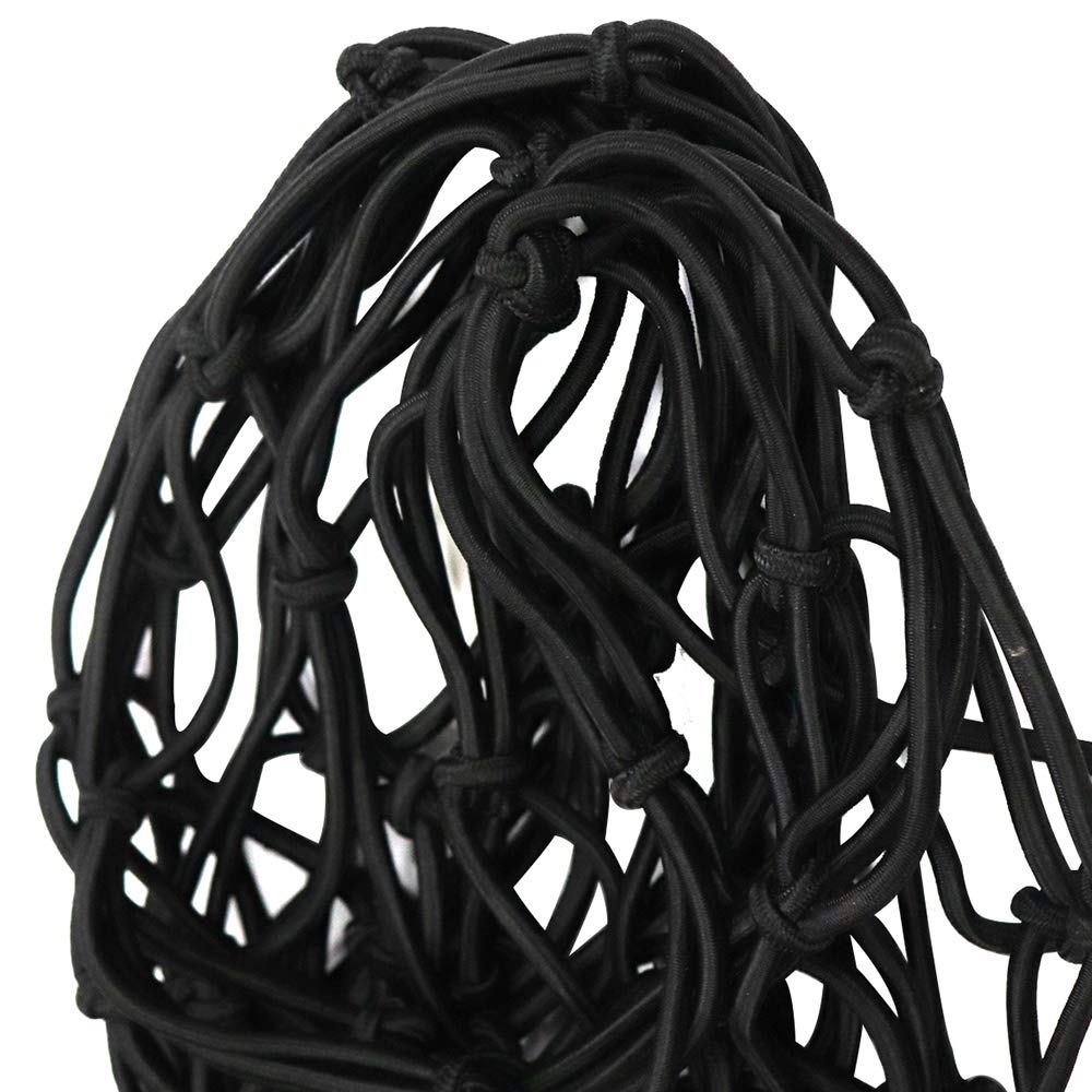 Gepäcknetz Bungee Cargo Net Strech Super Duty Mesh Hält verstellbare Haken Dachfrachtträger Schwarz 120 * 90 cm