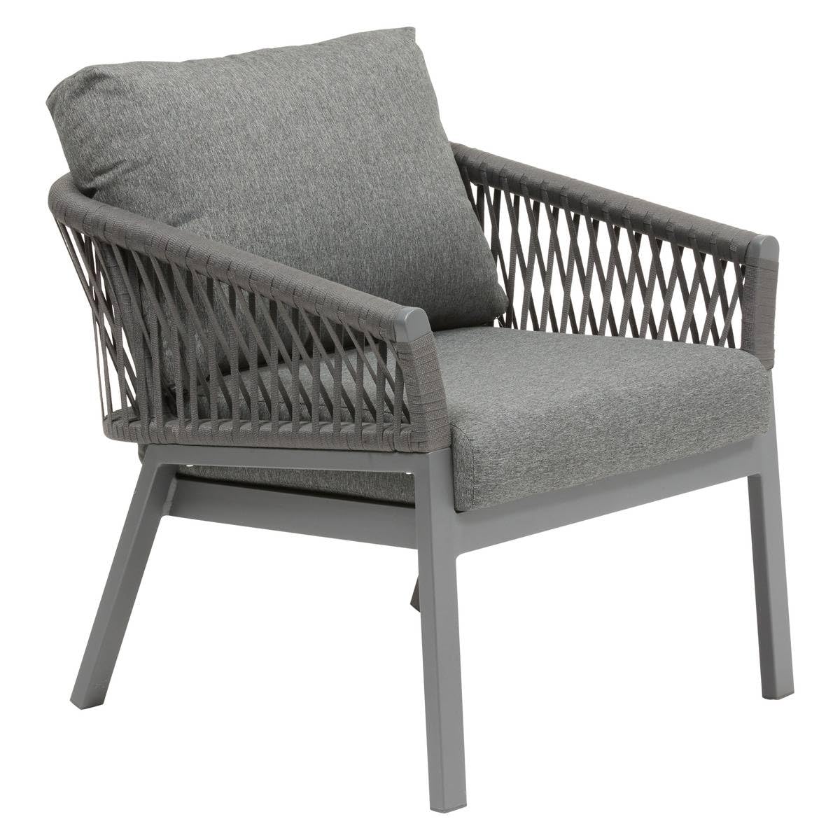 Fauteuil de jardin Oriengo Hespéride anthracite graphite en aluminium époxy