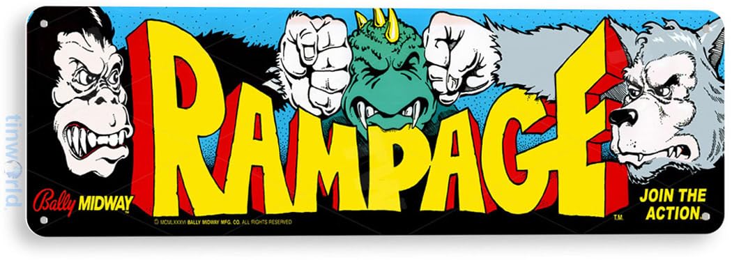 Amazon.com: Tinworld Tin Sign: Rampage Arcade Game Room Shop