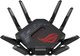 ROG Rapture GT-BE98 Quad-band WiFi 7 AiMesh Extendable Gaming Router, 25Gbps, 320MHz, 4K-QAM, Dual 10G Ports, Quad 2.5G Ports, Subscription-free Network Security, VPNs, 4G LTE/5G Mobile Tethering