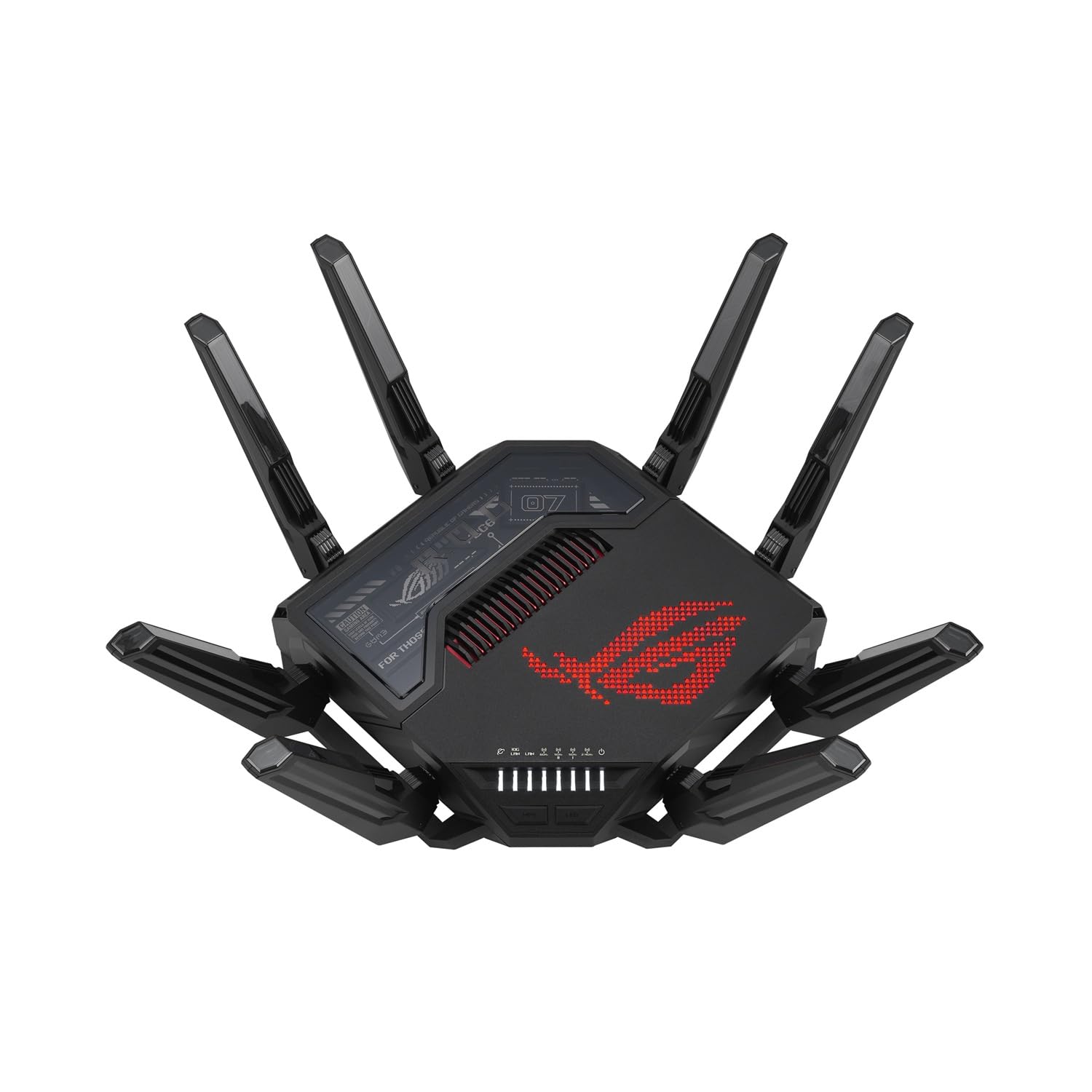 ASUS ROG Rapture GT-BE98 Quad-band WiFi 7 AiMesh Extendable Gaming Router, 25Gbps, 320MHz, 4K-QAM, Dual 10G Ports, Quad 2.5G Ports, VPNs, 4G LTE/5G Mobile Tethering - Black