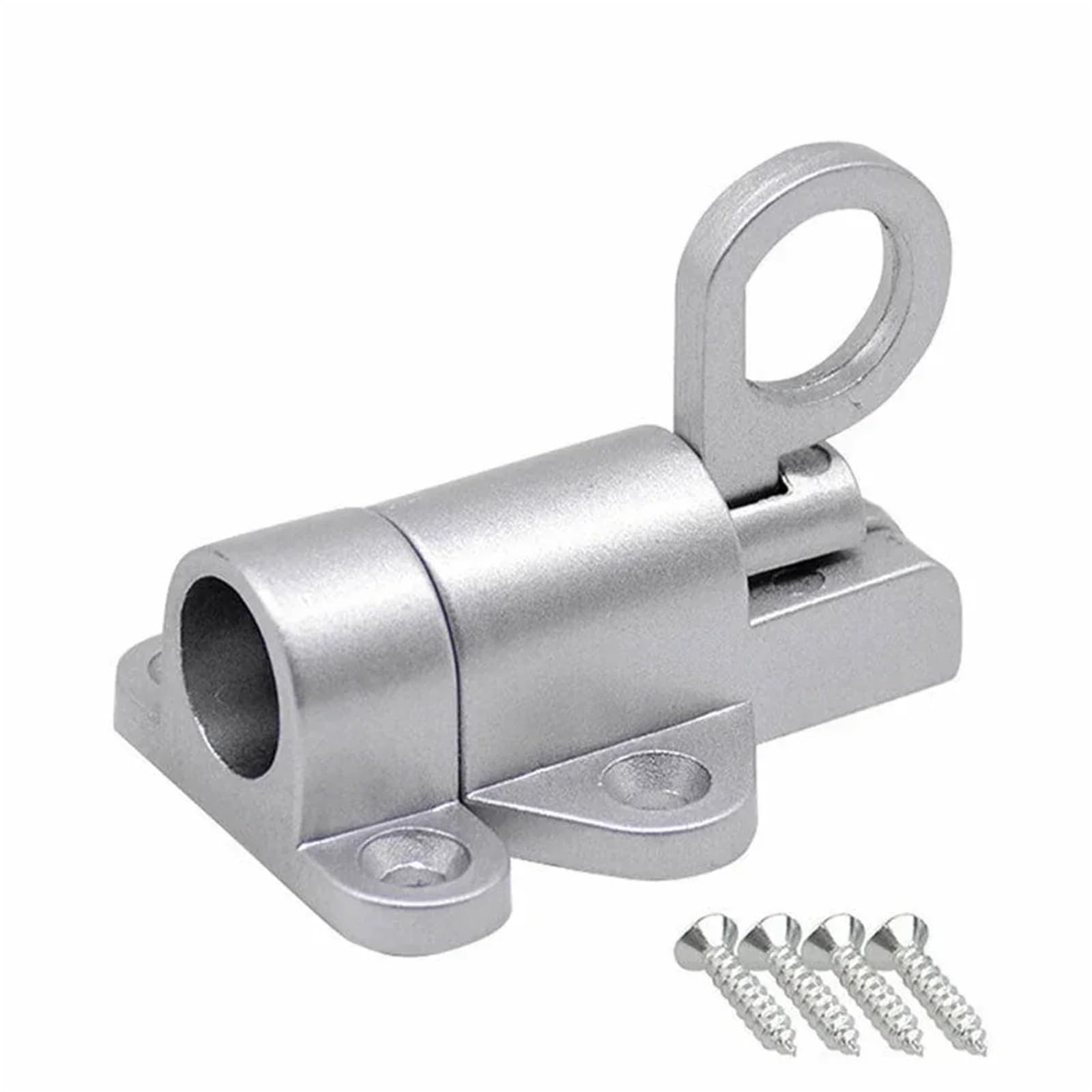 Hgbflty Gray Garden Gate Lock Automatic Spring Door Lock Latch Window Gate Bolt Safety Hasp Aluminum Alloy Sliding Casement Hardware(Gray)