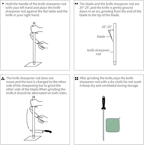Miniatura 7 de Supqlty Afilador de cuchillos de acero al carbono de 15 pulgadas zh negro