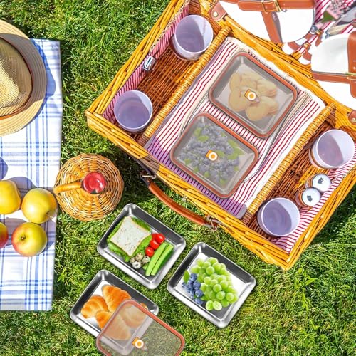 Image of Stainless Steel Food Storage Containers with Lids, Leakproof, Oven & Freezer Safe, Meal Prep & Lunch Boxes, Snack Container, Reusable Meal Prep Boxes, School, Office, Picnic (3)
