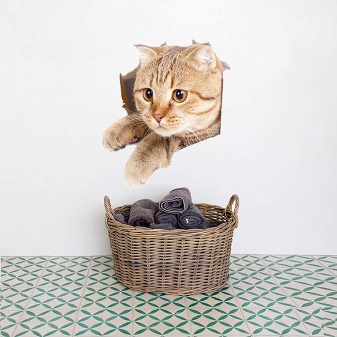 11 Pegatinas 3D de Gatos Adhesivos Decorativos para Pared Removibles miniatura 3