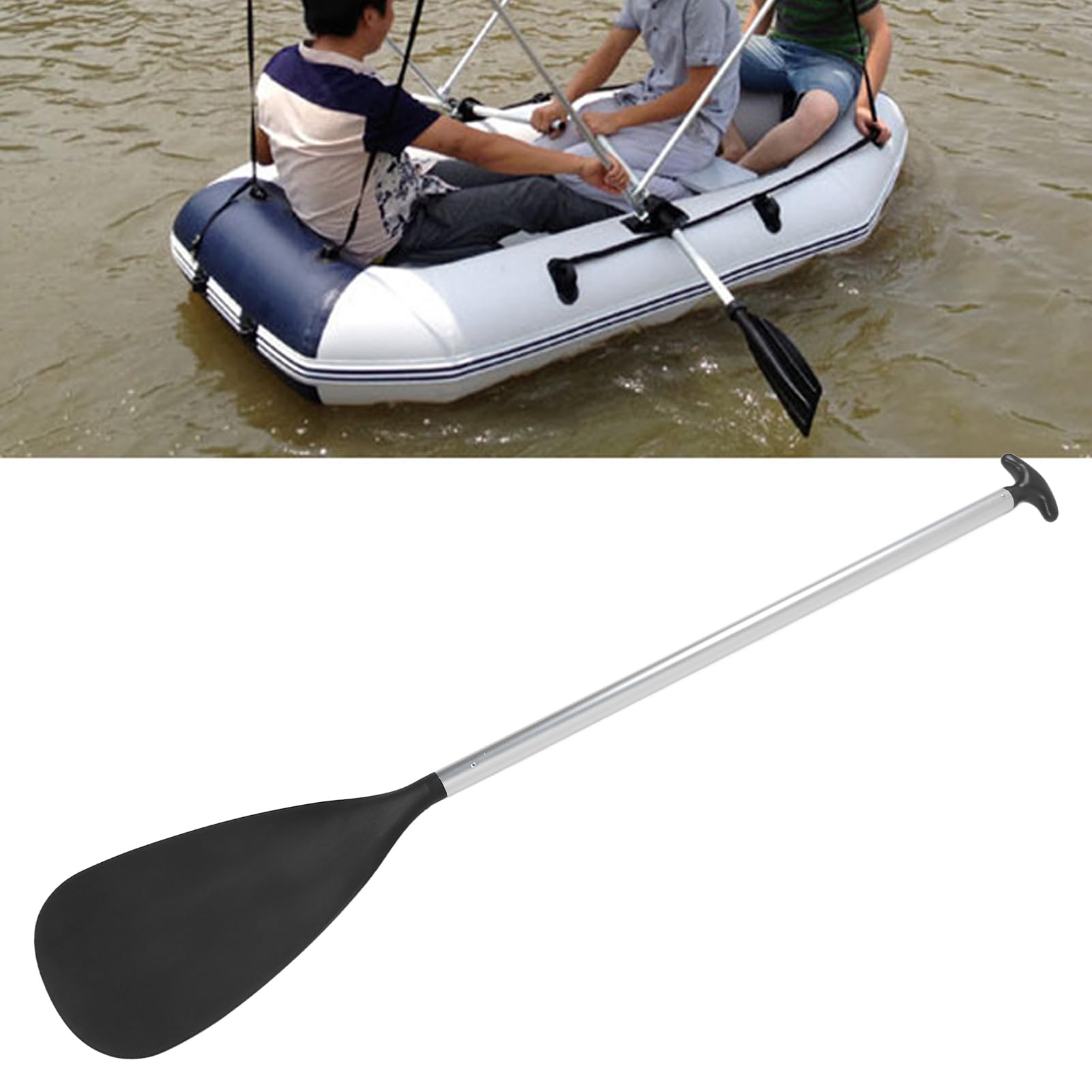 Remo de kayak con empuñadura ergonómica, ligero, de aleación de aluminio, de una sola pieza, para botes inflables, canoas y kayaks, con palas aerodinámicas, adecuado para adultos y