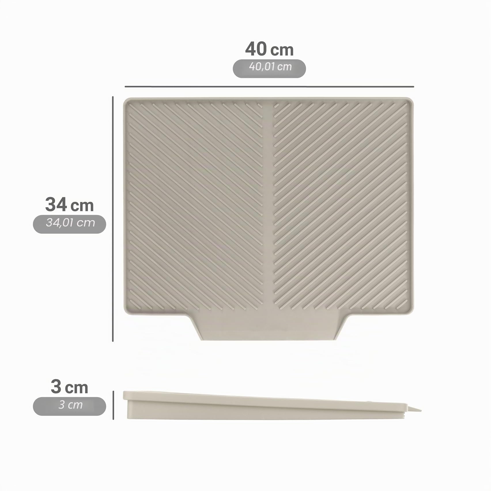 Wenko Tappeto drenante MOD. Nelia Tappetino scolapiatti Lavabile in lavastoviglie scanalato Resistente Cucina plastica 34 x 3 x 40 cm Beige