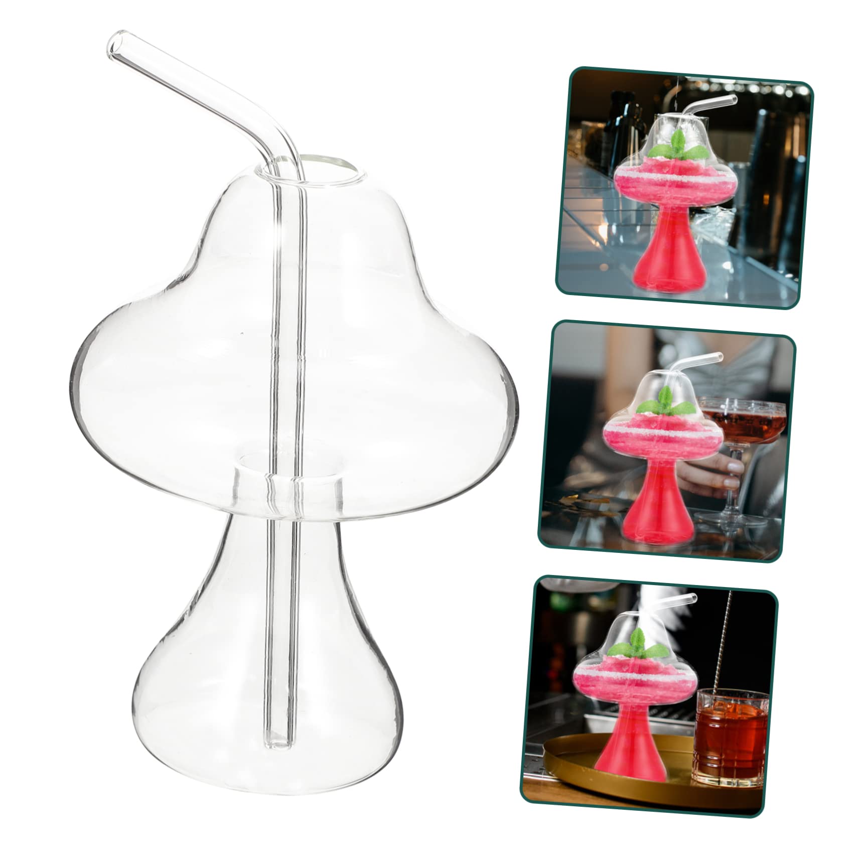 Cabilock 3 Juegos copa vino setas vaso jugo copas vidrio cerveza lata vaso cerveza Tazas cafe vasos vidrio copas coctel bebiendo bebida taza cristal hongo Reutilizable