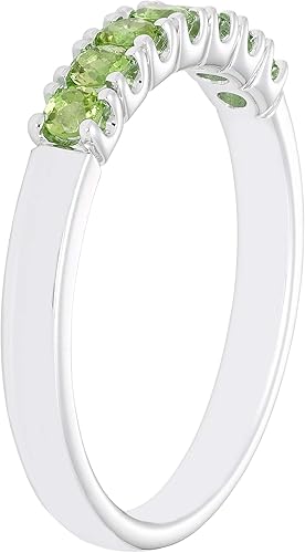 Miniatura 4 de Boston Bay Diamonds Rhodium Plated 925 Sterling Silver 7-Stone Birthstone Gemstone Stacking Anniversary Ring