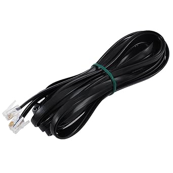 ubersweet Imported RJ11 6P6C Telephone Extension Fax Modem Cable Line 16.4Ft Length Black