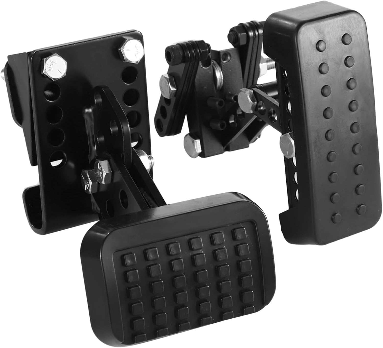 Homaisson Gas and Brake Pedal Extenders, Pedal Extenders for Short Drivers People, Adjustable Length and Angle, Black Metal with Anti-Slip Surface, Compatible with Cars, Go-Karts, Golf Carts