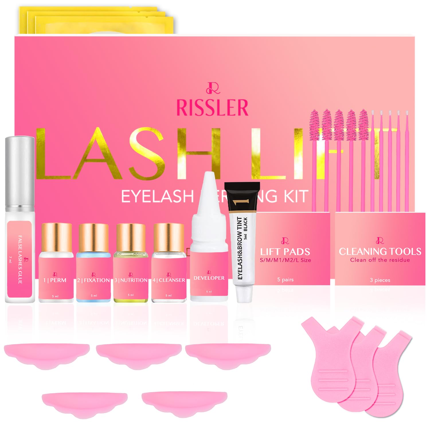 Lifting Pestañas Kit Profesional 2023 - Set Completo Ideal para el Lifting Pestañas y el Rizador Pestañas, Lash Lift kit Mejorado para Permanente de Pestaña, con la nostra Nuova Pegamento (Premium)