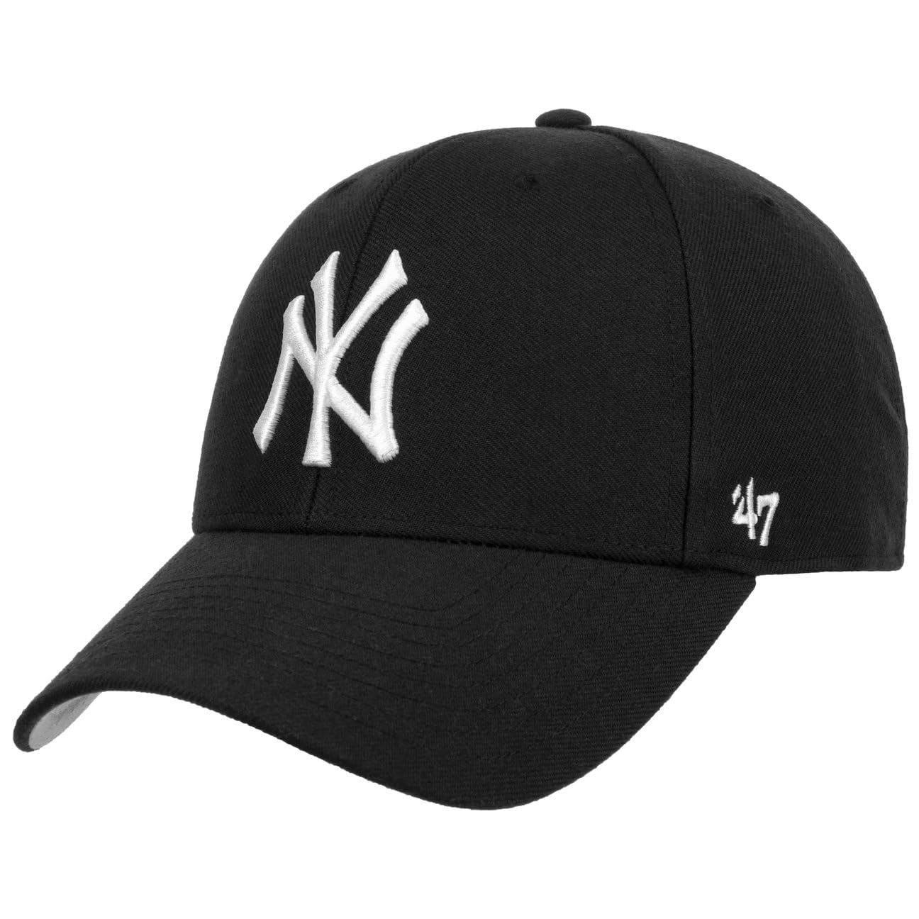 47 Brand MLB New York Yankees Branson Cap B-BRANS17CTP, Unisex New York Yankees Black/White