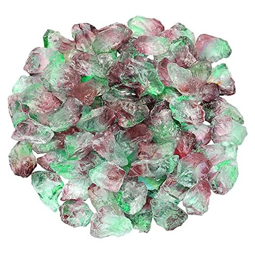 1Lot (230g) Lila & grön titanbelagd naturlig sten kvarts rå grov sten för smycken, trådförpackning