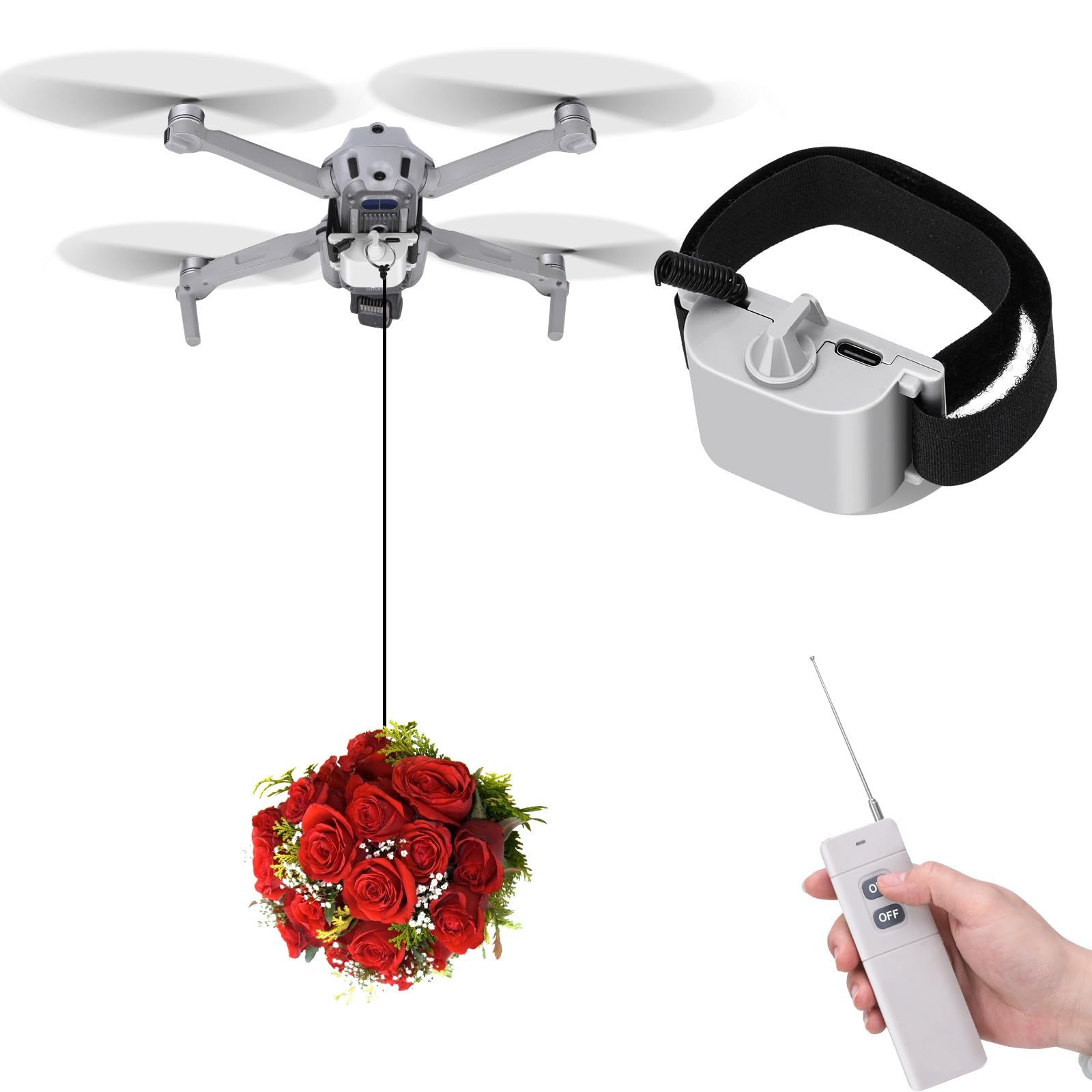 Universal payload delivery system for drone Release Device, Payload Clip, Airdropper, Throwing Fish Bait Delivery Device , Drone Accessories, For DJI Mavic Mini 4 Pro, Mini 3, Mini 2, Air 2
