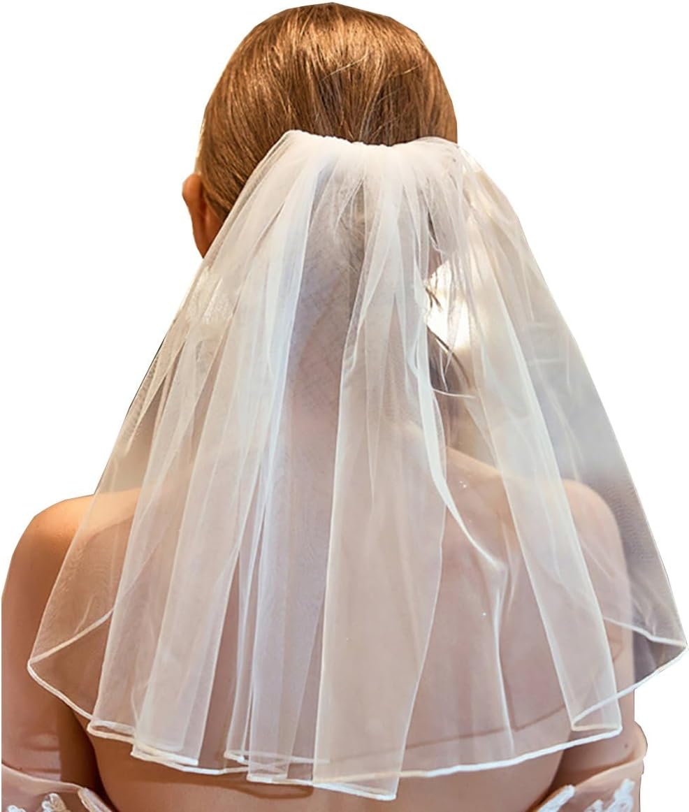 Wedding Veil with Pearls and Comb Bachelorette Party Veils for Bride