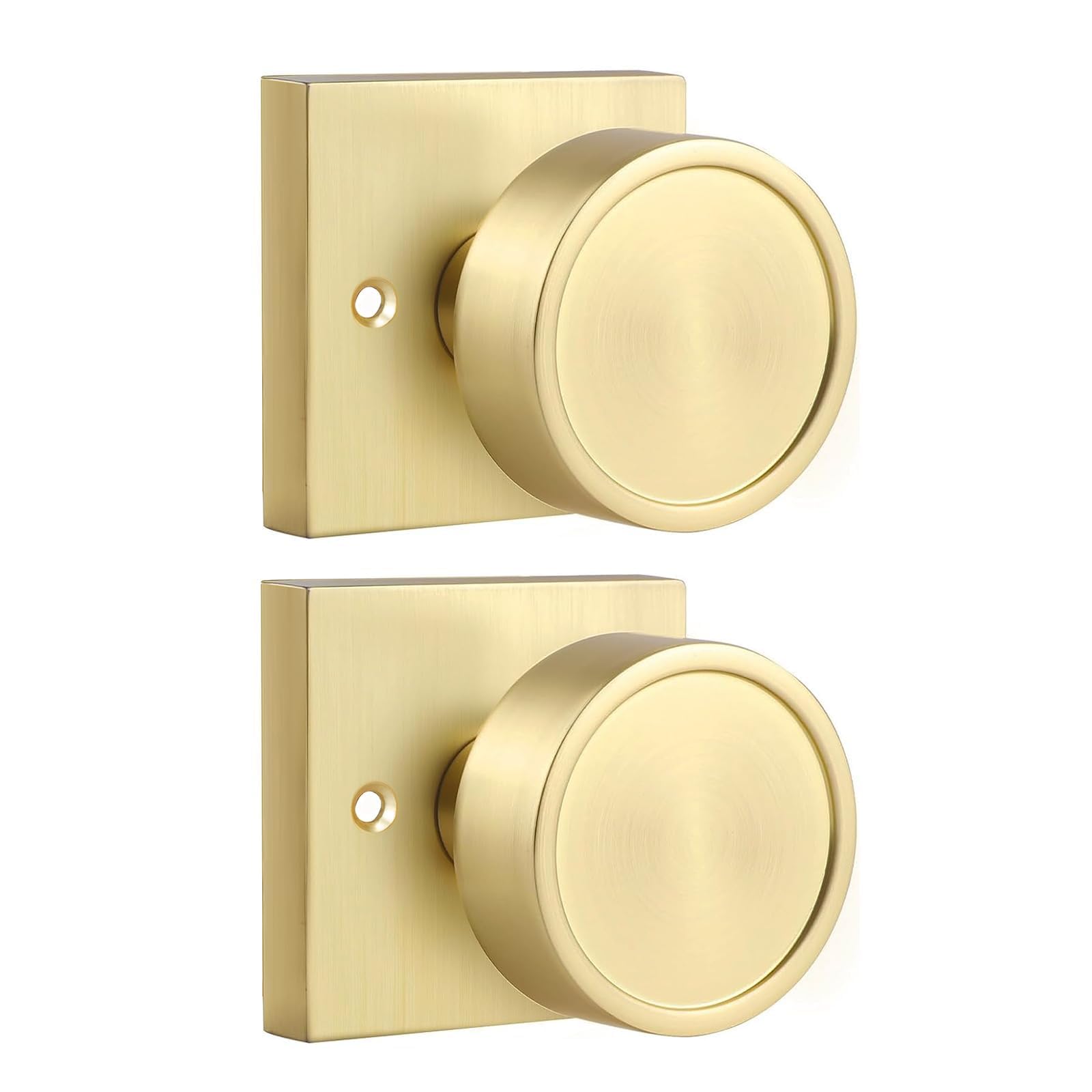 Haidms Gold Dummy Door Knobs for Closet, Half No-Turning, 2 Pieces