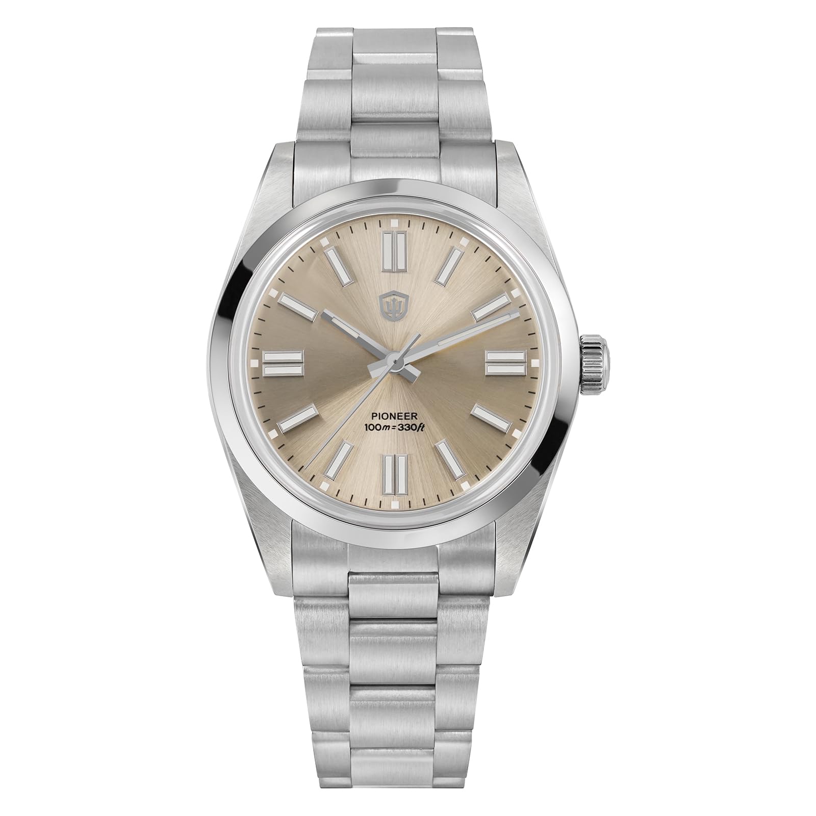 watchdives WD1016B-V3 VH31 Orologio al quarzo da uomo, quadrante da 37 mm, in acciaio inox, BGW9 luminoso, impermeabile fino a 100 m
