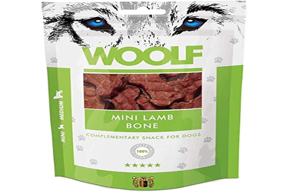Perro Aperitivos Woolf 100 g – Kleine Huesos con Cordero