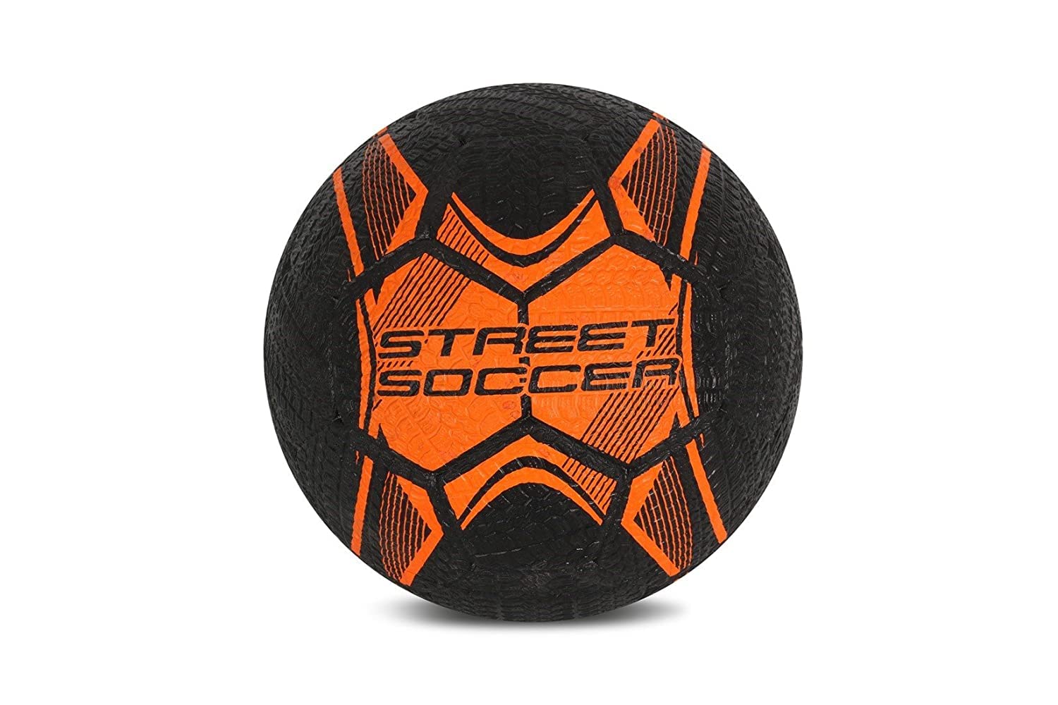 Vector X Street Soccer Gummifußball, Größe 5, Orange, Schwarz