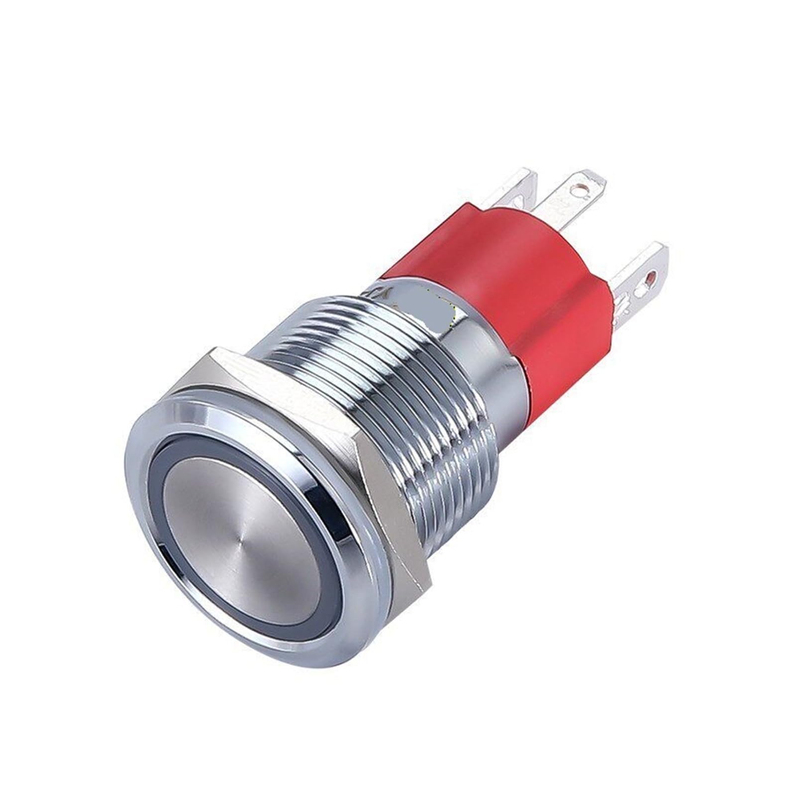 Pulsador táctil normalmente abierto con rearme automático y luz LED 19mm(White,12V)
