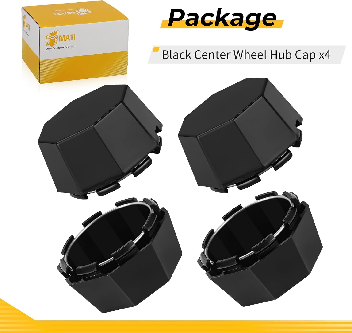 M MATI 4Pcs Black Center Wheel Hub Cap for Polaris Sportsman 570 S-P 2015-2016 INTL Sportsman 570 X2 S-P 2015-2025 5451374-067