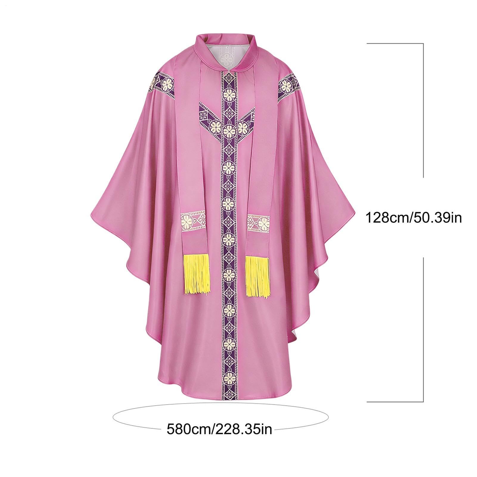 Generico Abito da Sacerdote Uomo con Stola e Pianeta Cattolica | Abiti Religiosi Da Padre Per Messa Per Preghiera Uomini Chiesa Matrimonio Eventi Servizio Fotografico Vacanze Maschere