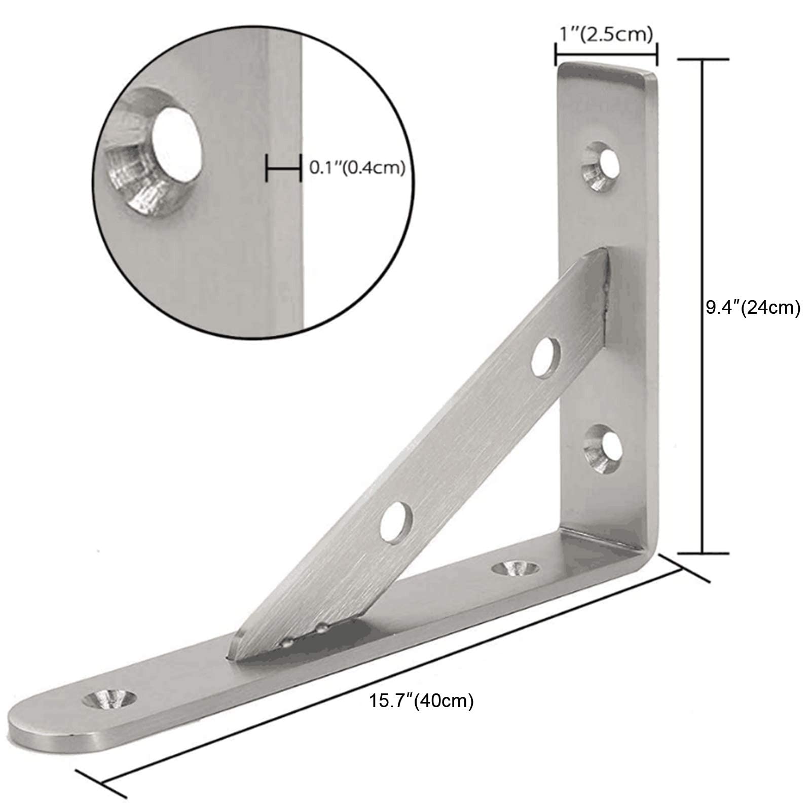 Supporto per scaffali, per carichi pesanti, in metallo, multifunzionale, per decorazione della casa (400 x 240 mm, 4 pezzi)