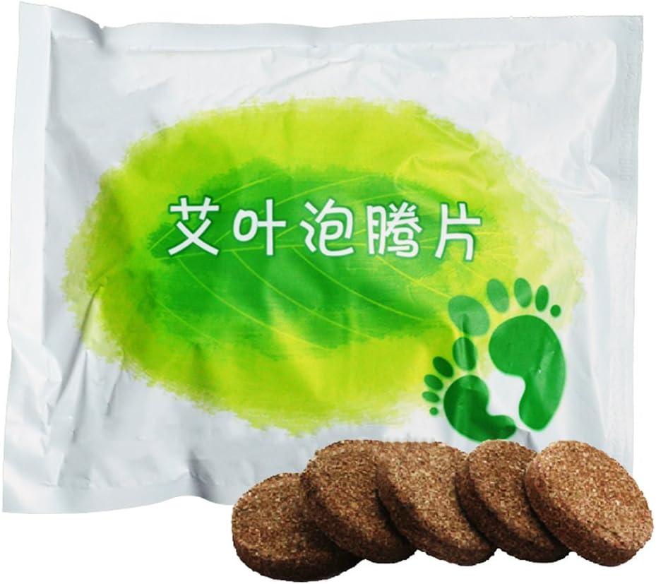 BITA 20PCS Plant Leaf Moxa Effervescent Tablets Cold Dampness Foot Health Care Foot Soak Tablets