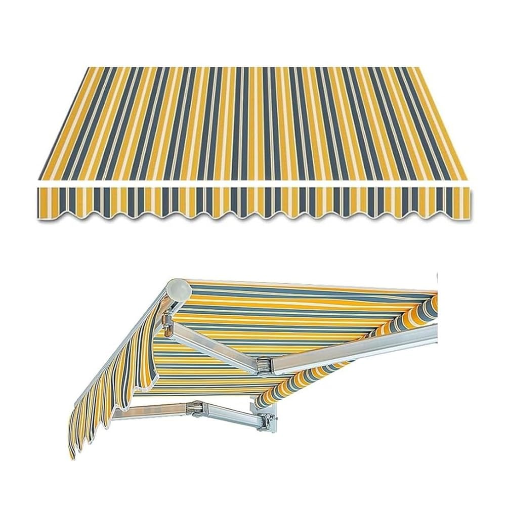 Telo di Ricambio per Tenda da Sole Retrattile, Tessuto di Ricambio per Tenda da Esterno, Tendone Parasole in Tela Motivo A Righe(D,10x8ft/300x250cm)