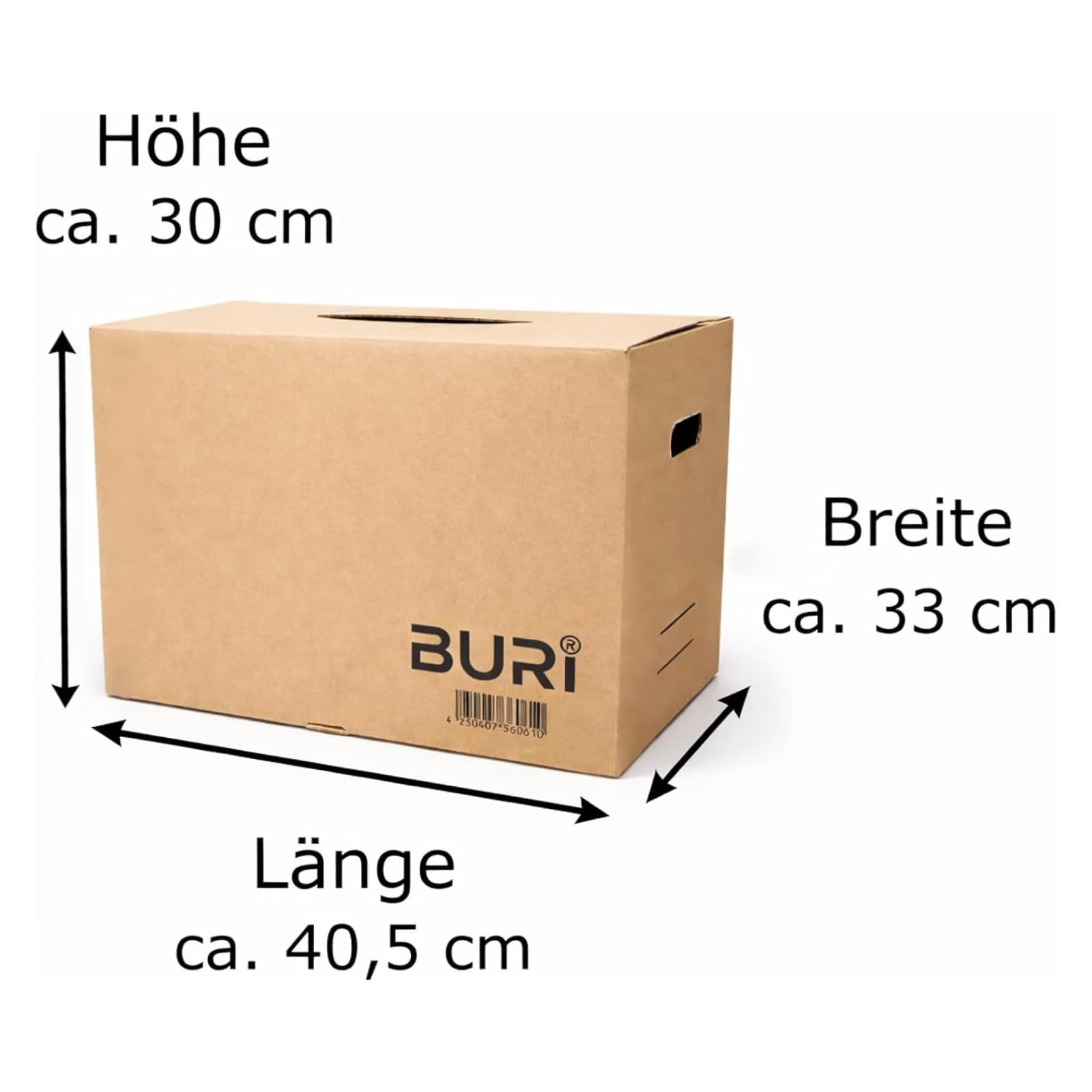 BURI Cartone archivio | Cartone portadocumenti per 5 grandi cartelle A4 | Set da 20 | Cartone archivio stabile in cartone ondulato da chiudere, scatola portadocumenti con manici per ufficio magazzino