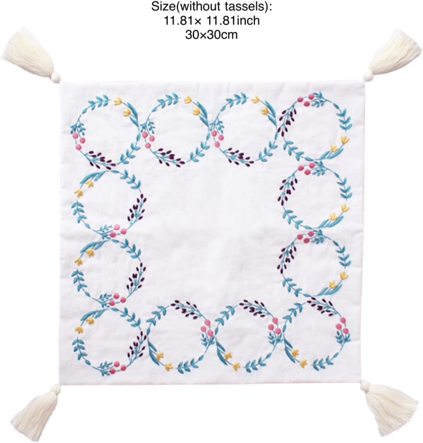 Embroidery Kit for Beginners with Embroidery Patterns, Embroidery Hoop, Hand Embroidery Kits Tablecloth for Adults, Sewing DIY Kits for Stamped Table Topper