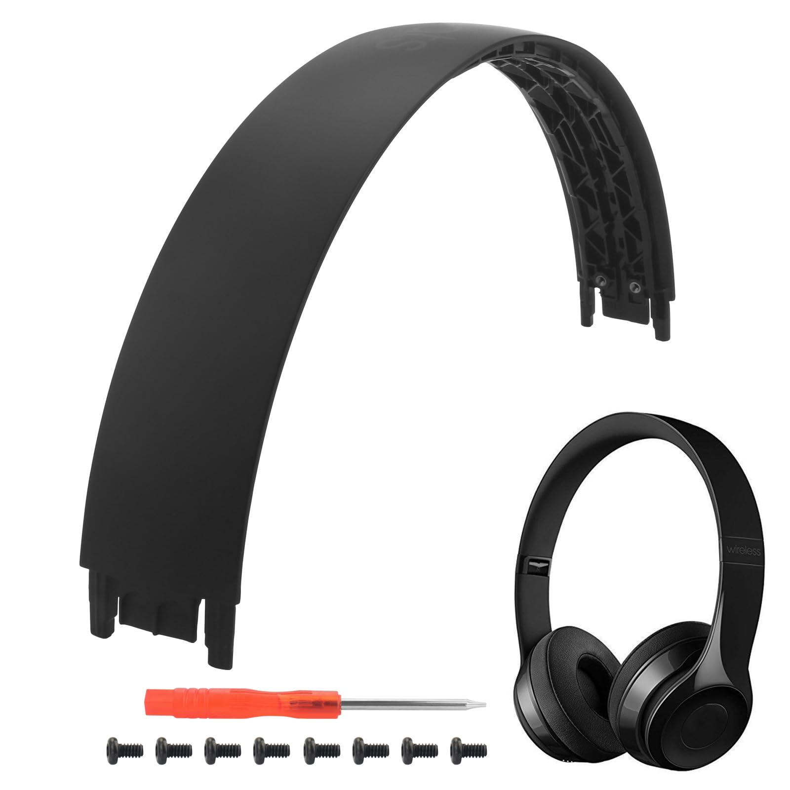 Solo3 Headband Replacement Parts Accessories Solo2 Headband Repair Kit Compatible with Solo 3.0 Solo 2.0 Wireless Top Headband（Matte Black）