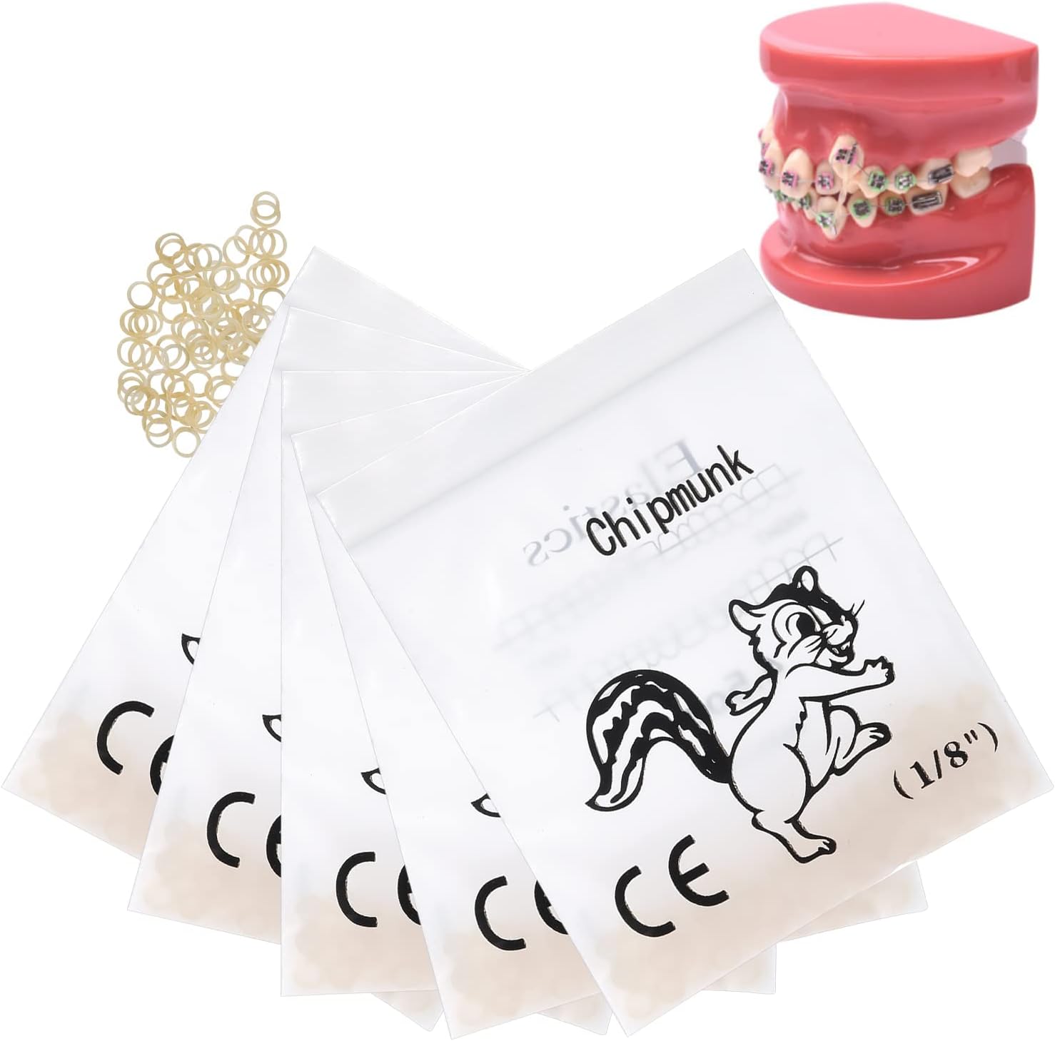 Orthodontic Elastic Rubber Bands (Chipmunk 1/8", 3.5 Oz)
