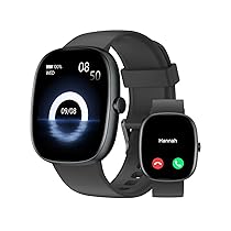 HUAKUA Smartwatch Uomo Donna Risposta Chiamate Orologio Contapassi Cardiofrequenzimetro da Polso Saturimetro Sonno Calories Smart Watch per Android iOS Orologio Fitness Sportivo Impermeabile IP68 Nero