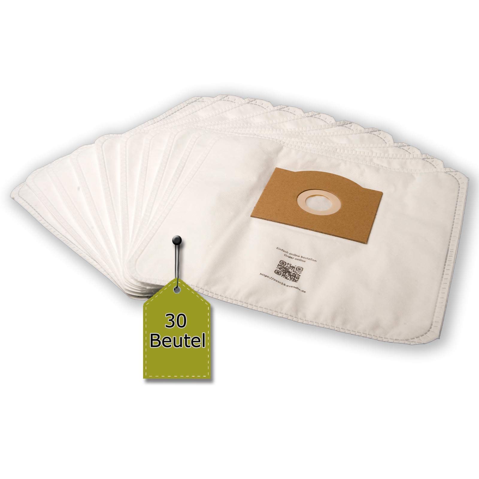 eVendix Worki do odkurzacza pasujące do Fakir S 300 / EL, 30 worków do odkurzacza + 3 mikrofiltry podobne do oryginalnych worków do odkurzacza Fakir 2412 805