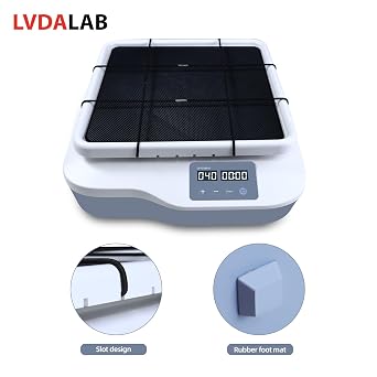 Digital Orbital Shaker Mixer w/Adjustable Speed Range 40-200RPM, Max.Load Capacity 2KG/4.4LBS, Orbital Rotator Shaker w/Timed and Continuous Modes, LED Display of Speed and Time for Lab School