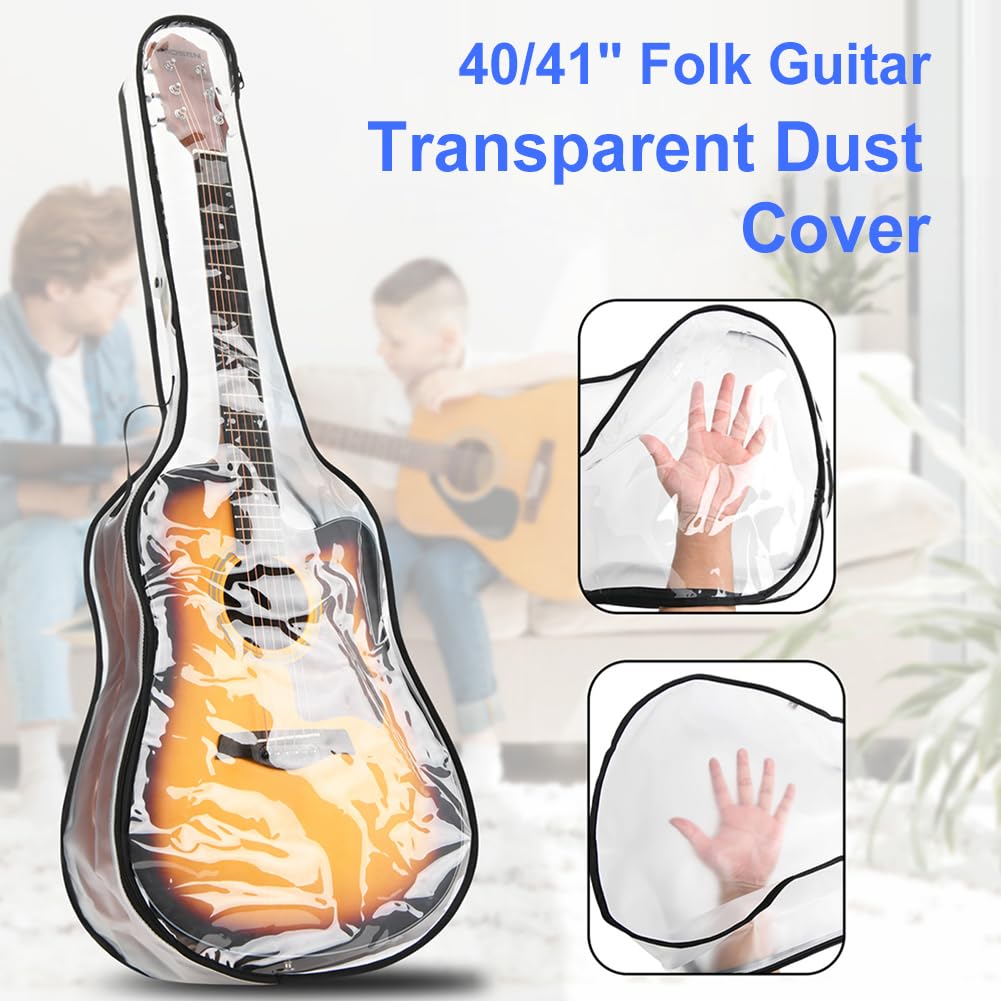 40/41 cala Gigbag, osłona przeciwpyłowa do gitary elektrycznej, przezroczysta kieszeń na instrumenty muzyczne do akustycznych klasycznych gitar elektrycznych