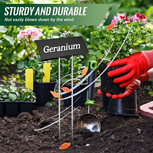 Choicare 30-Pack Metal Plant Labels, 3.5'' X 1.2'' Garden Markers Signs Labels, Reusable Garden Labels Plant Tags, Weatherproof Garden Signs For Vegetables Black #TOP2