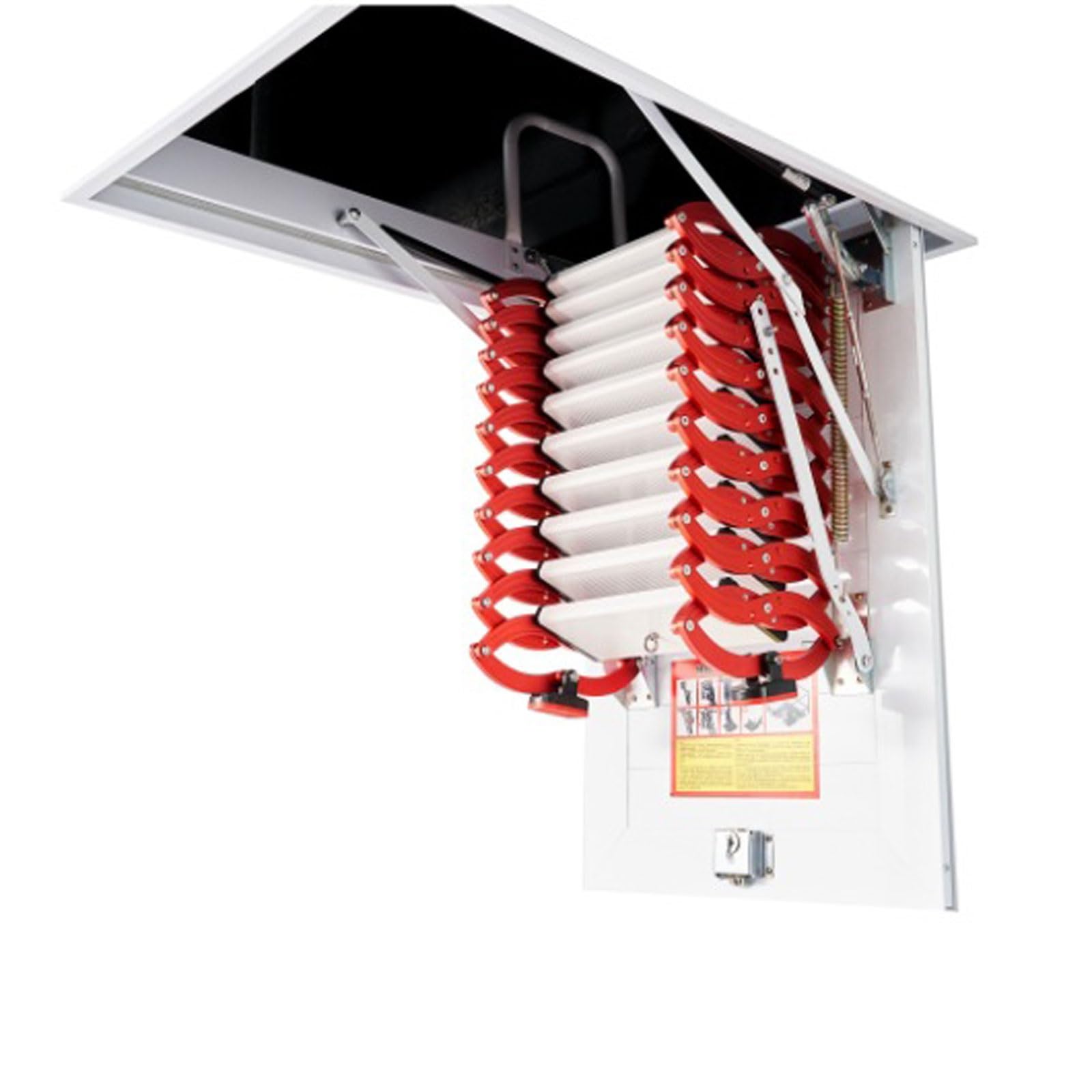 Electric Loft Telescopic Ladder Ceiling Loft Ladders Invisible Thickened Folding Ladders Fully Automatic Folding Lift Home Use(Orange,80x120cm)