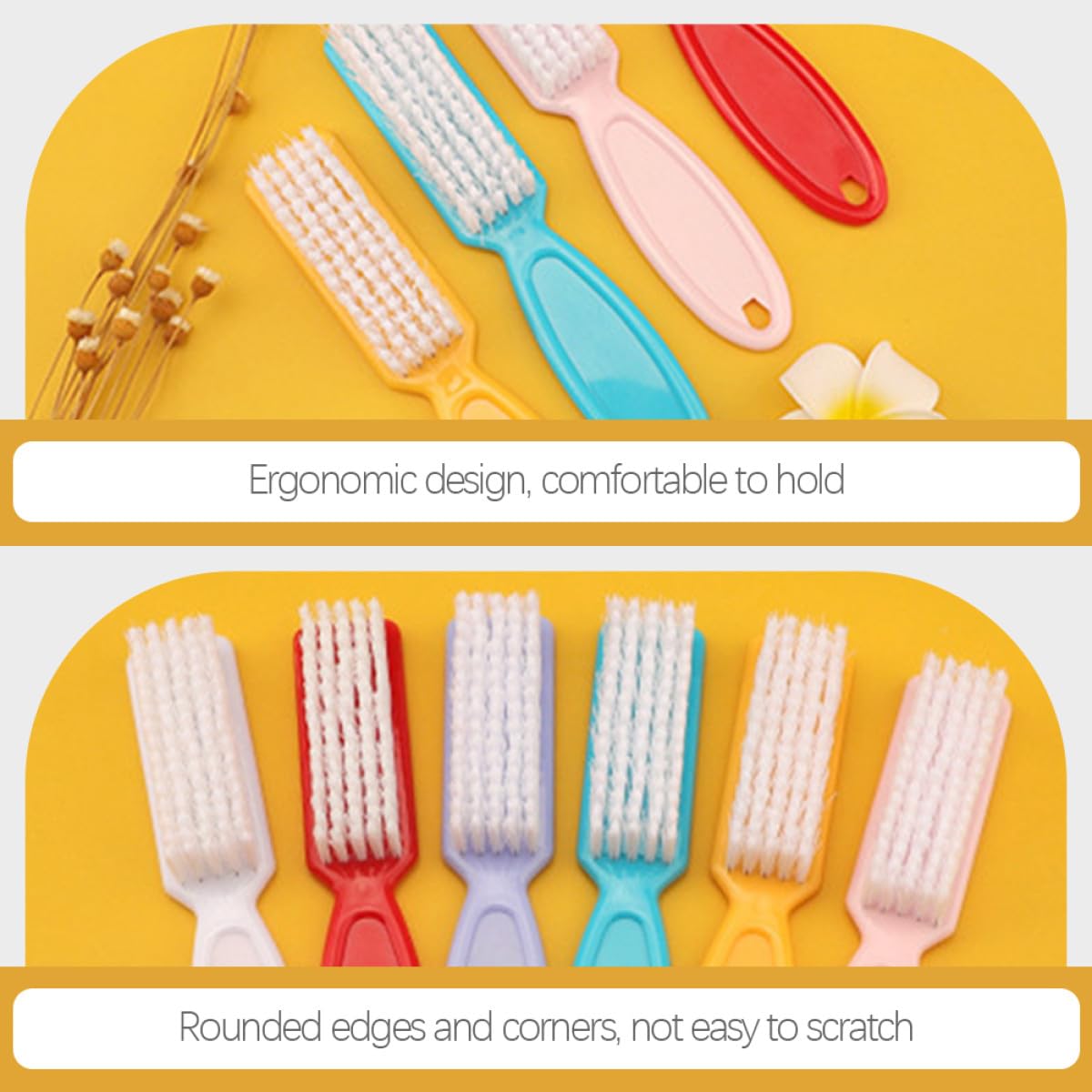 Didiseaon Spazzolino per Unghie Mani 24 Pezzi in Plastico Setole Morbide, Facile da Impugnare, per Manicure e Pulizia Unghie in Viaggio Colore Casuale