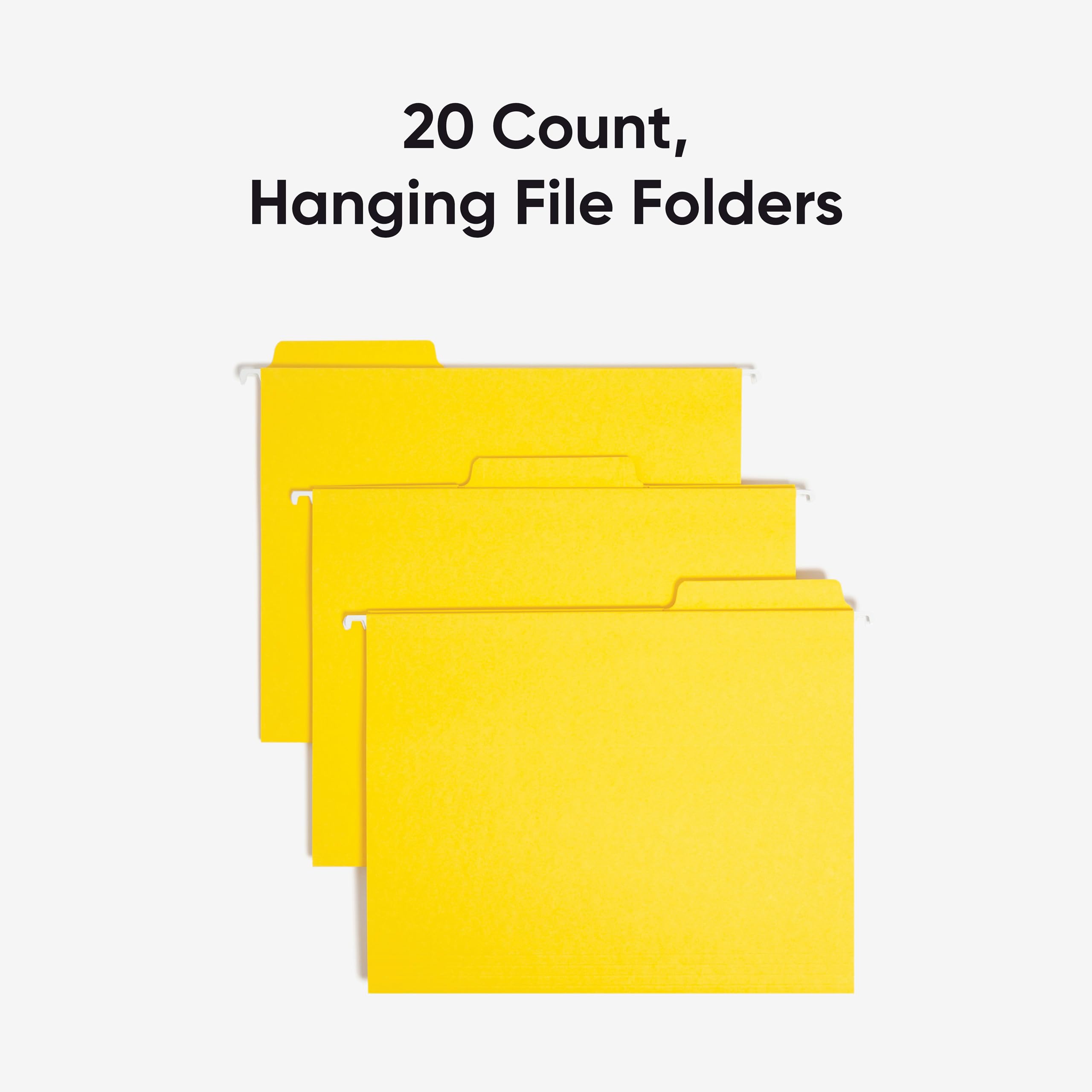Smead FasTab® Hanging Folders Letter Yellow - Cartellina portadocumenti, 29,8 cm, 25,4 cm, giallo