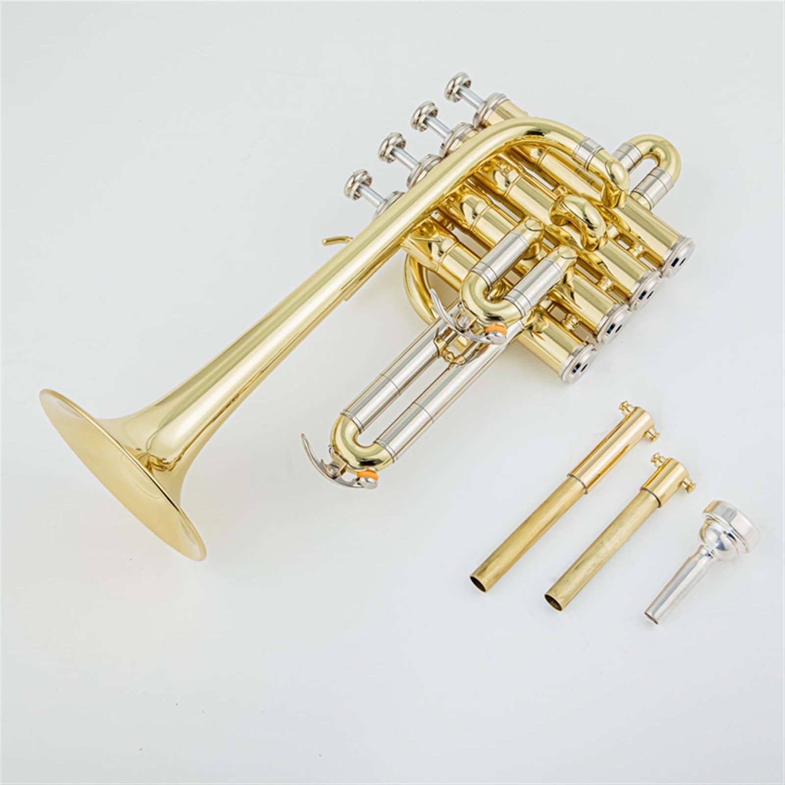 Studentische Blechblasinstrumente Professionelle Trompete B-Trompete Messing Gold Silber Lackoberfläche Trompete (Color : Gold)