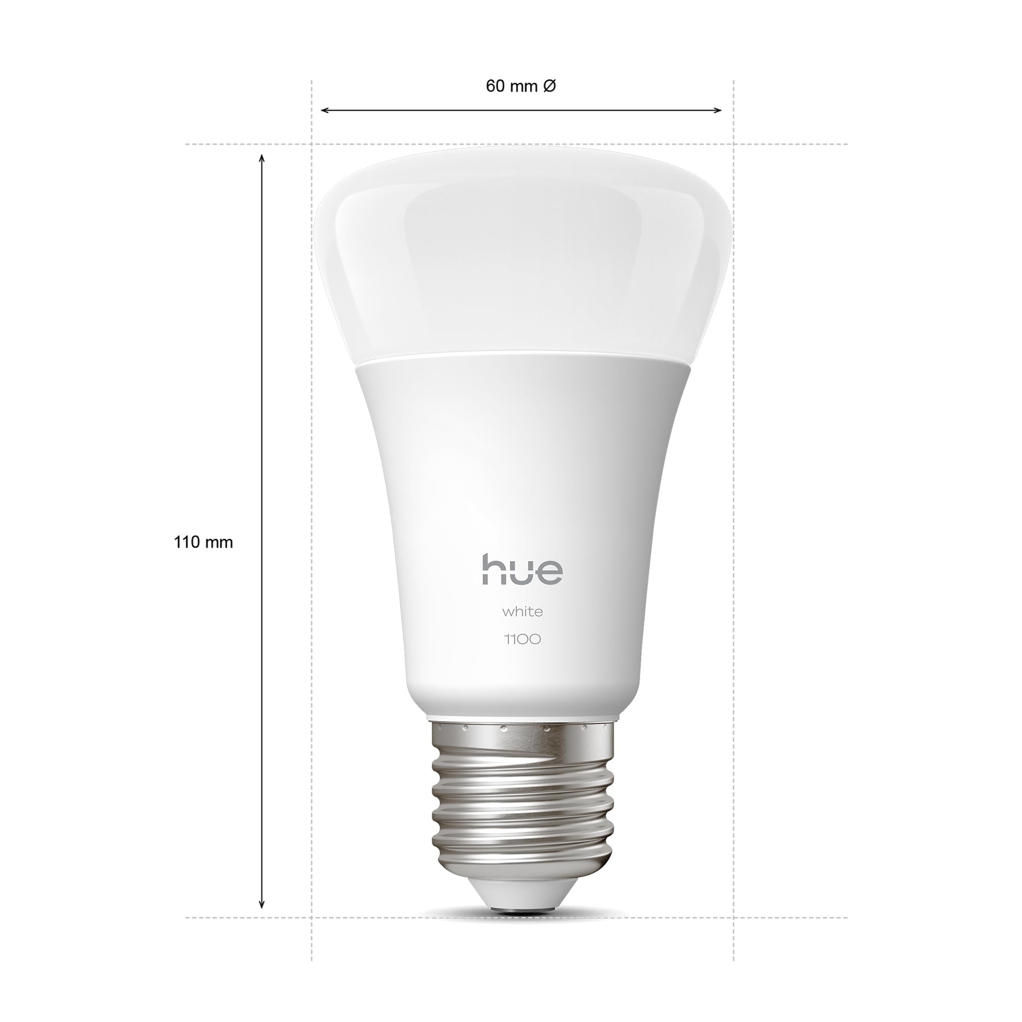 Philips Hue LED A60 Smart Bulb, Warm White Light 2700K, E27 Base, 9.5W, 1100 Lumens, Dimmable A19 Hue LED Bulb - Image 2
