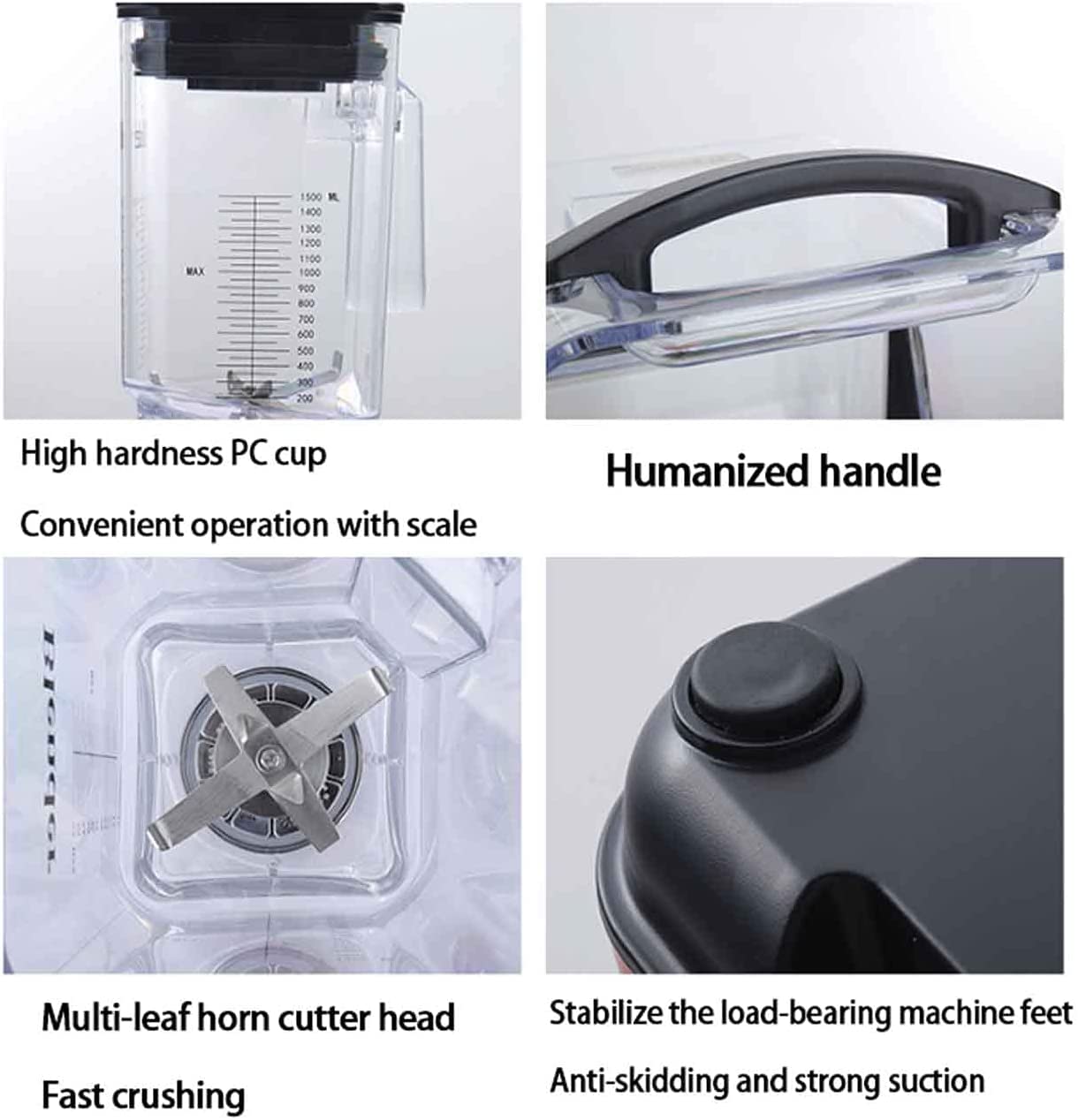 Juce Blender Smoothie Maker, Mélangeur de Cuisine Professionnelle 2200W Magasin de Smoothie Commercial, Couvercle hermétique, Fabricant de Smoothie sans Bar