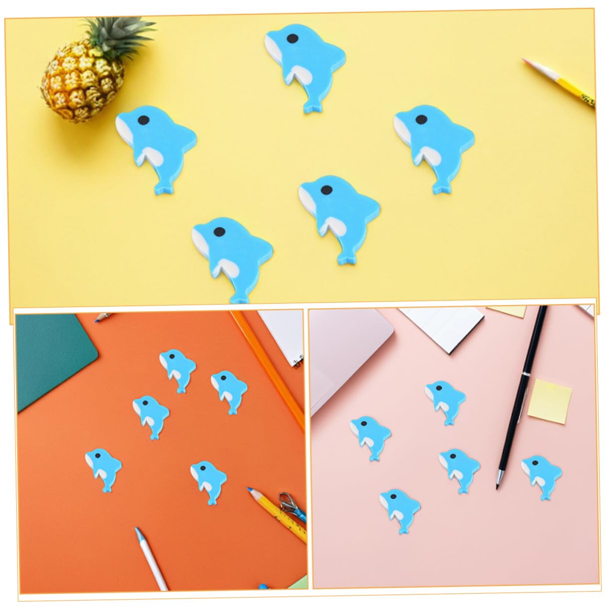 Uonlytech 150 Pezzi Cancellare Color Azzurro Gomme Kawaii per Scuola e in Classe Regalo per Feste