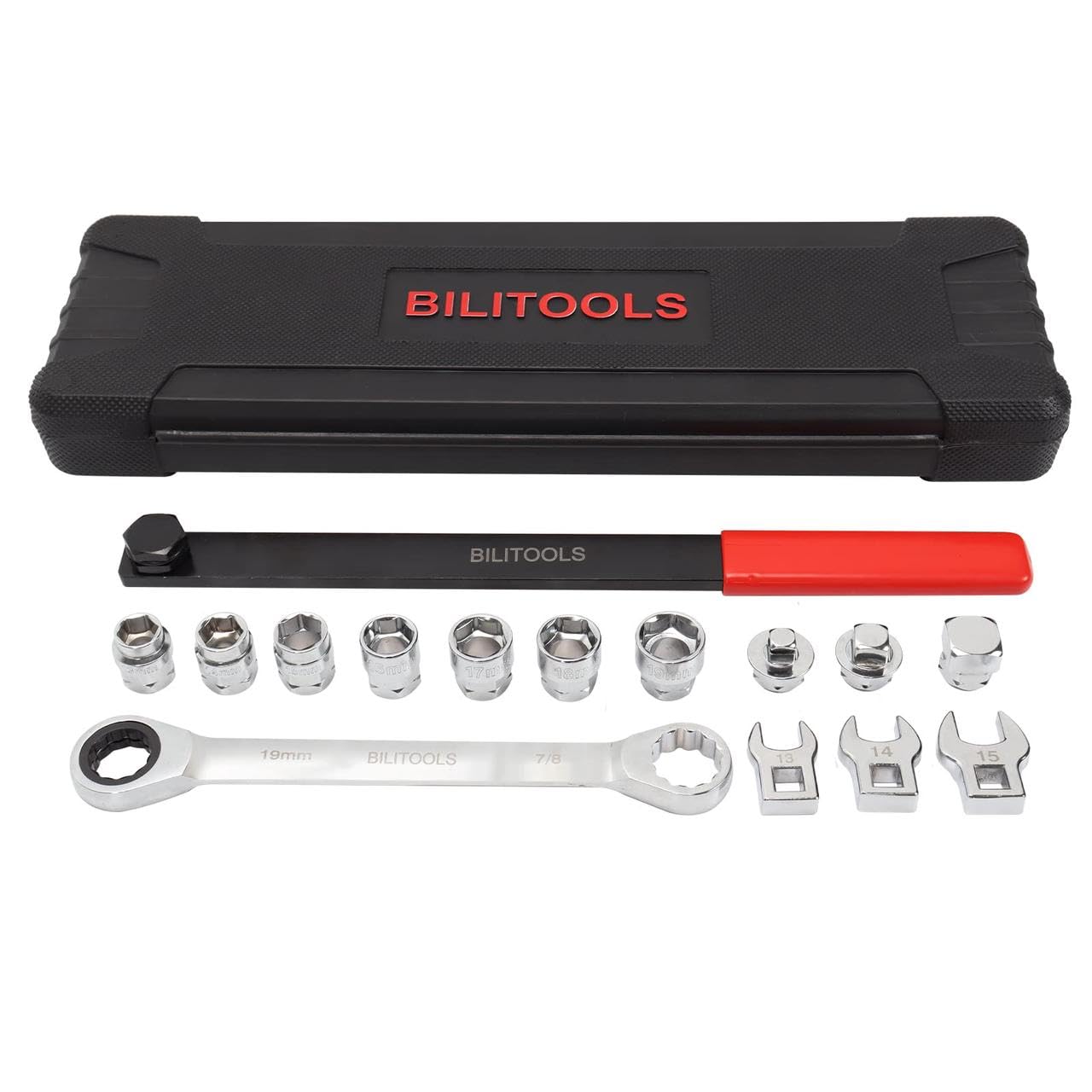 BILITOOLS Kit de Herramientas de Correa Serpentina de Trinquete de 15 Piezas Universales